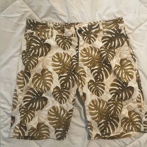 Serge Blanco shorts tropical palm leaf